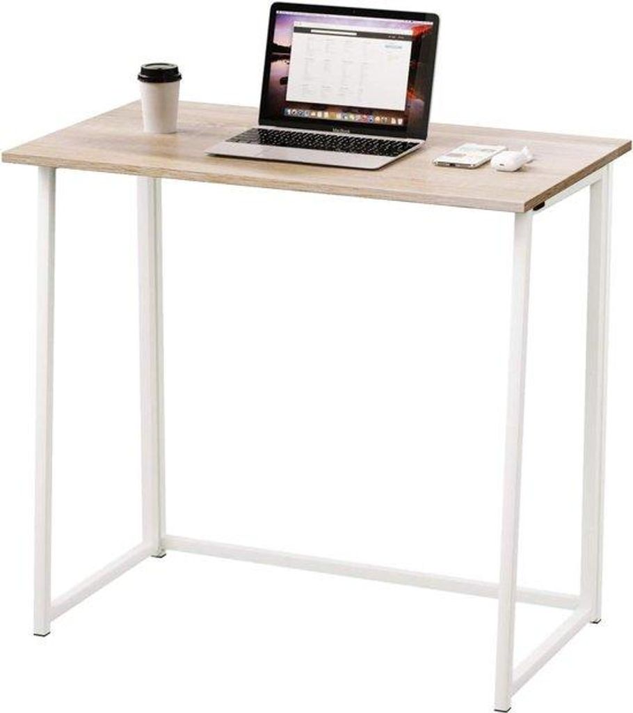 Klappbarer Schreibtisch Eichenfarben für Homeoffice Arbeitsplatz