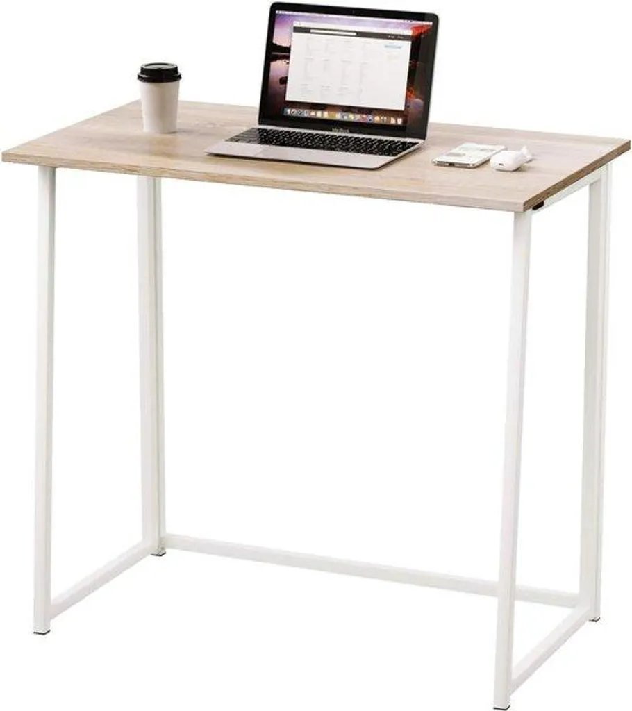 Bureau mobile pour télétravail en chêne - Poste de travail escamotable HD