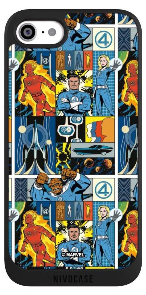 NIVOCASE Handyhülle für Apple iPhone SE (2022) Hülle NIVOpure Case Schwarz Offizielles Lizenzprodukt Marvel The Fantastic Four