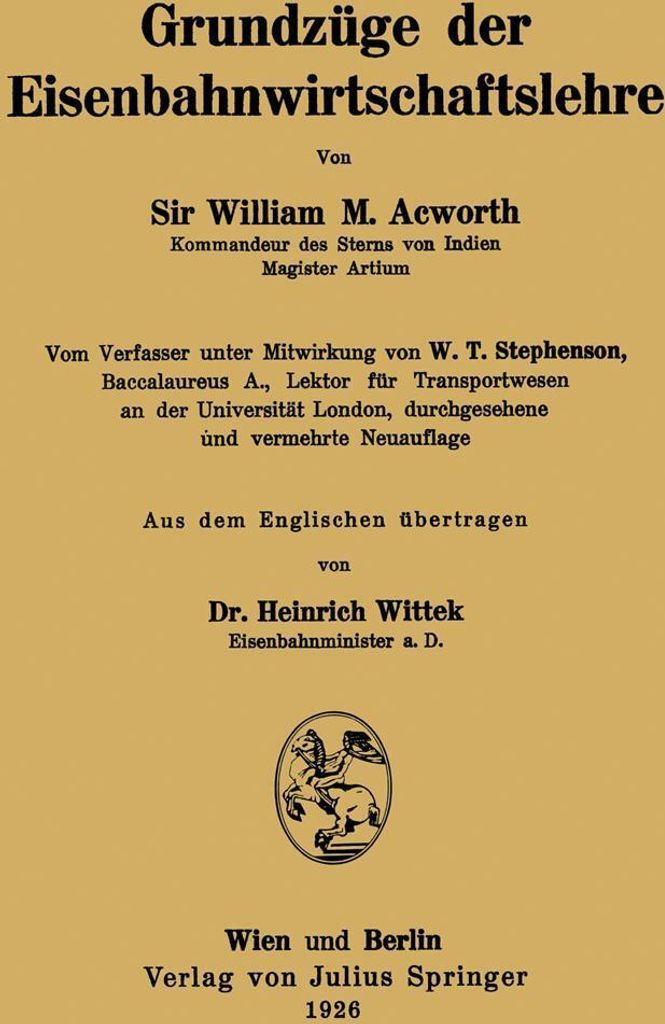 Grundzüge der Eisenbahnwirtschaftslehre