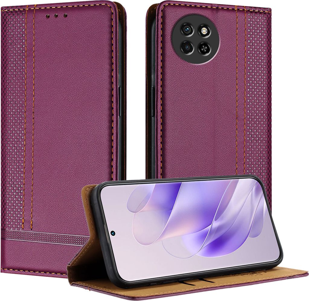 Handyhülle für itel S23 Leder Flip Klappbare Schutzhülle mit Standfunktion Lila