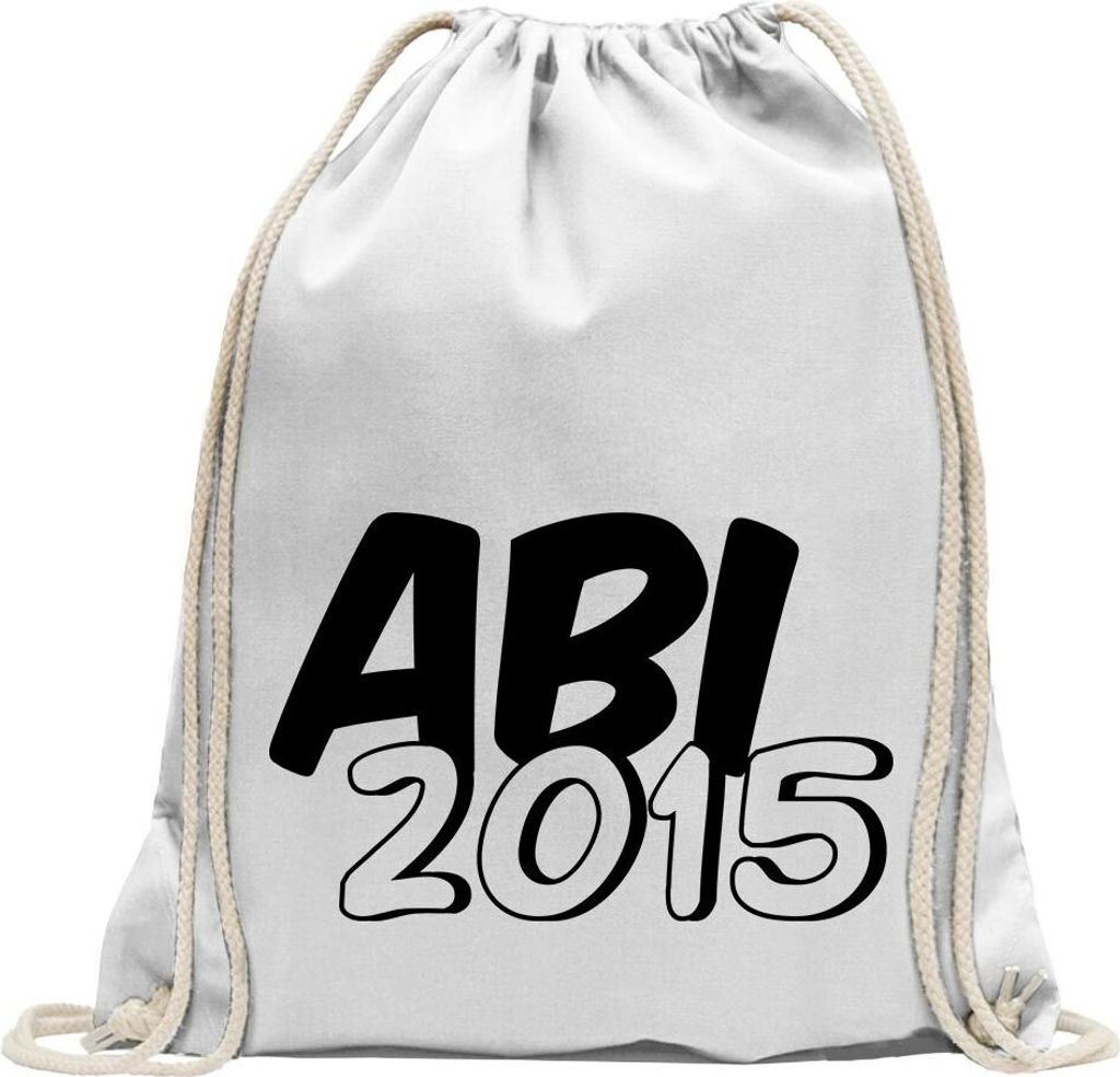Kiwistar - Turnbeutel - weiss - Abi 2013 Motiv 1 - Fun Rucksack Sport Beutel Gymsack Baumwolle mit Ziehgurt