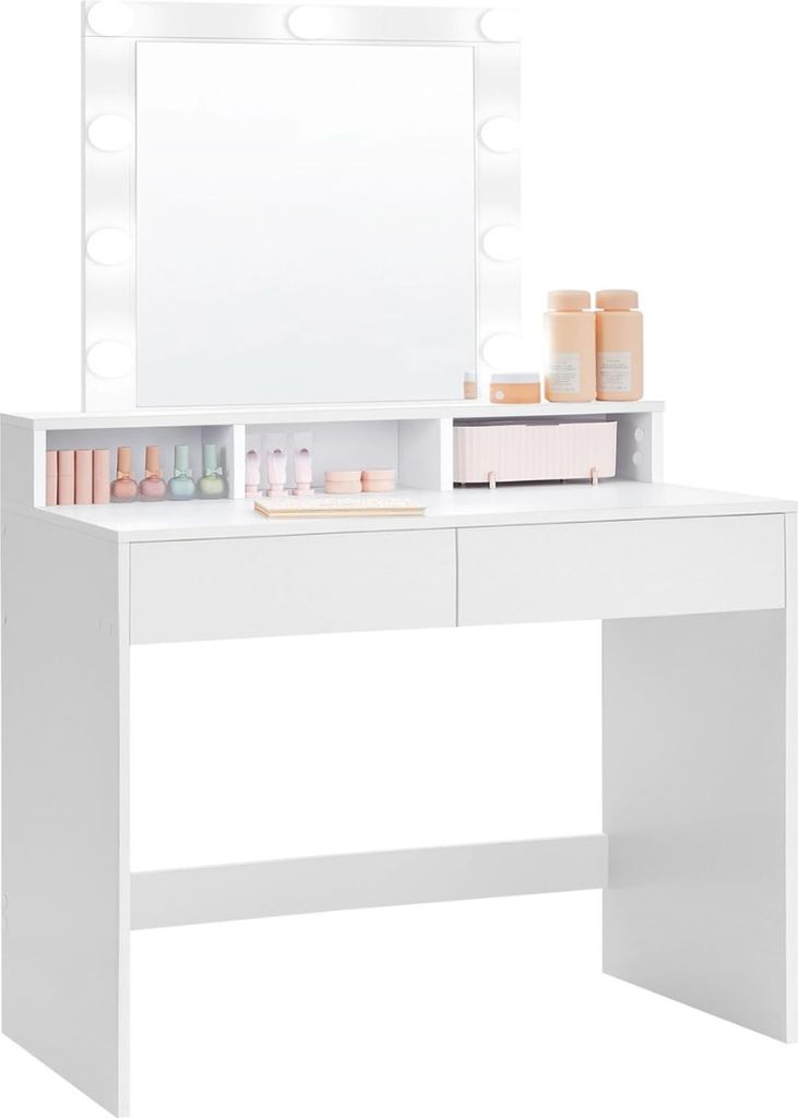 Toaletný stolík VANESA s osvetlením, 80x40x145cm, biela Obrázok produktu 