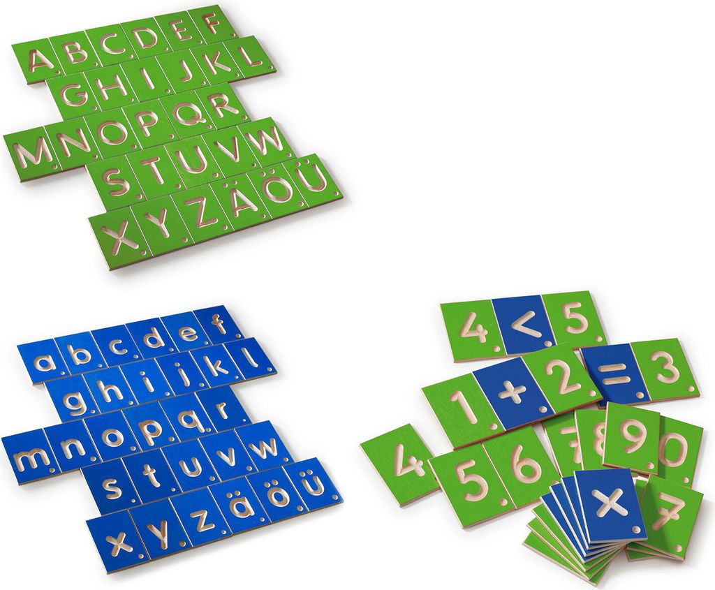 Erzi Lernspiele Zahlen und Buchstaben, 87 Teile