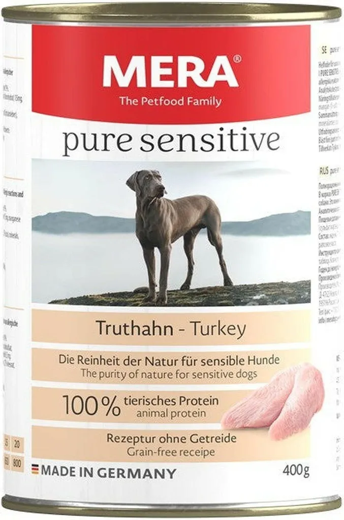 Solution Digestion Difficile Chien Mera Pure Sensitive Meat Dinde 6x400g