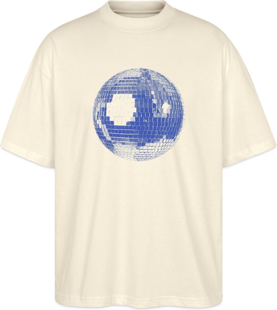 Spreadshirt Disco Ball – Retro Party Vibes Oversize Uni T-Shirt, S, Weißgrau