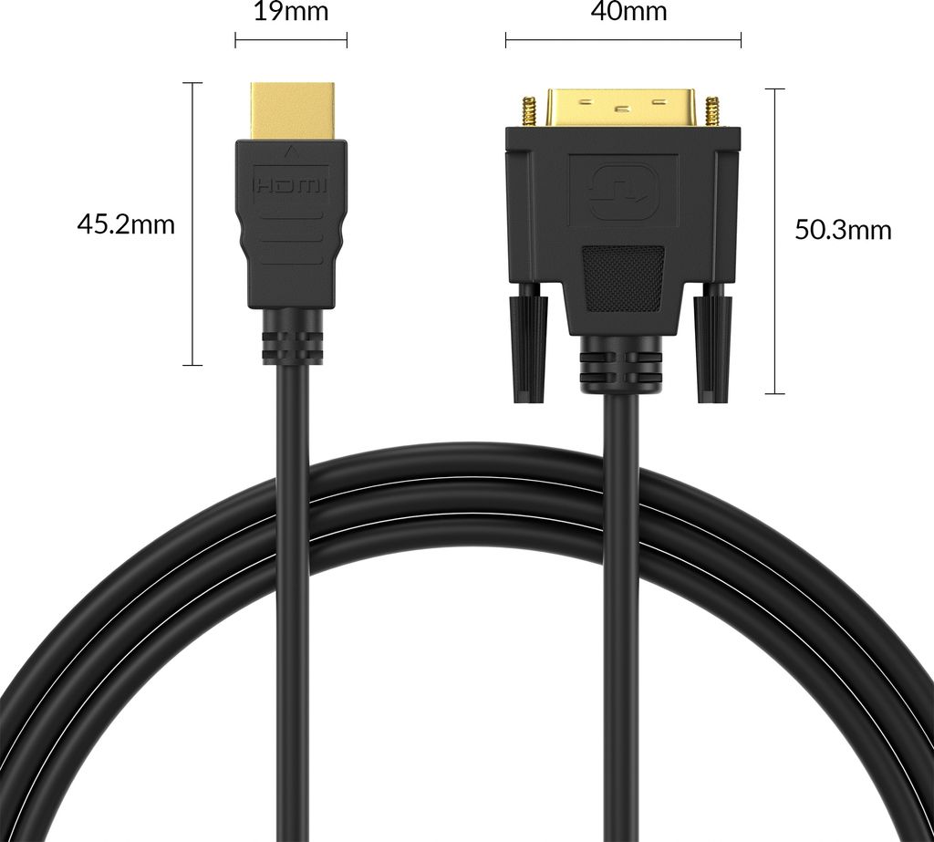 2m HDMI auf DVI Highend Kabel FULL HD 1080p Meter PC zu Produktbild 7