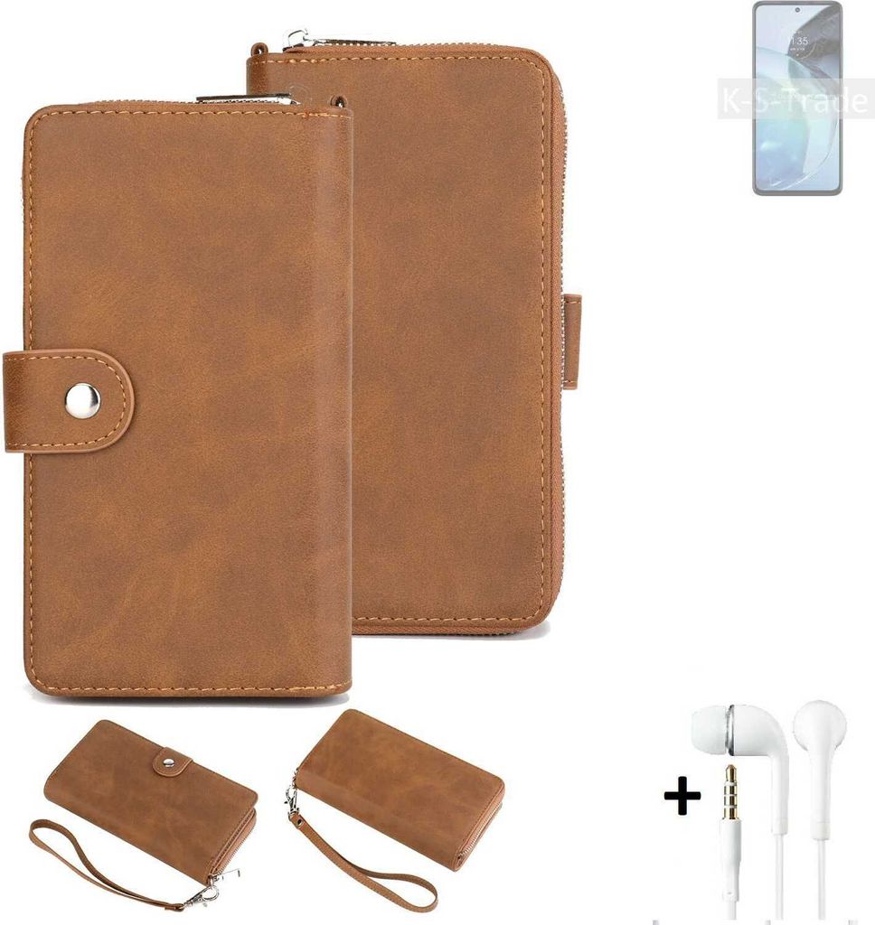 K-S-Trade 2in1 Handyhülle kompatibel mit Motorola Moto G72 + Kopfhörer Schutzhülle & Portemonnee Schutzhülle Tasche Handytasche Case Etui