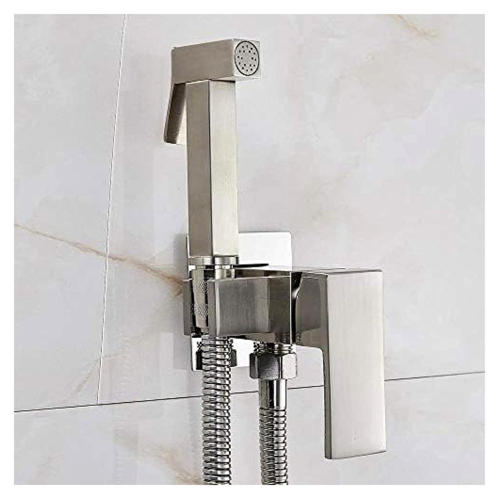 aucet Messing-Duscharmatur, Waschmaschinenmischer, Kalt- und Warmwassermischer, Kran, quadratischer Duschsprühkopf, Wasserhahn, WC-Wasserhähne, g...
