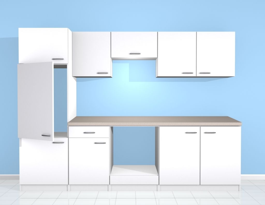 Küchenzeile ohne E-Geräte - 270 cm breit - Weiß – Witus