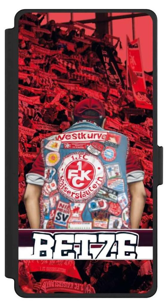 NIVOCASE Klapphülle für Samsung Galaxy S25 Ultra Handyhülle aus Kunst Leder NIVOflip schwarz 1. FC Kaiserslautern 1. FCK Offizielles Lizenzprodukt