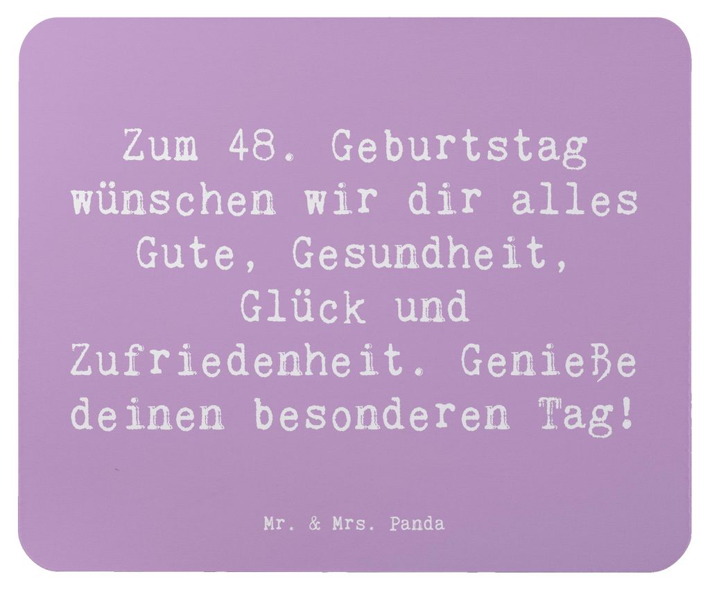 Mr. & Mrs. Panda Mauspad Spruch 48. Geburtstag - Lavendeltraum - Geschenk, Mouse Pad, mousematte, wertvoll, personalisierte Geschenke, Happy Birthd...