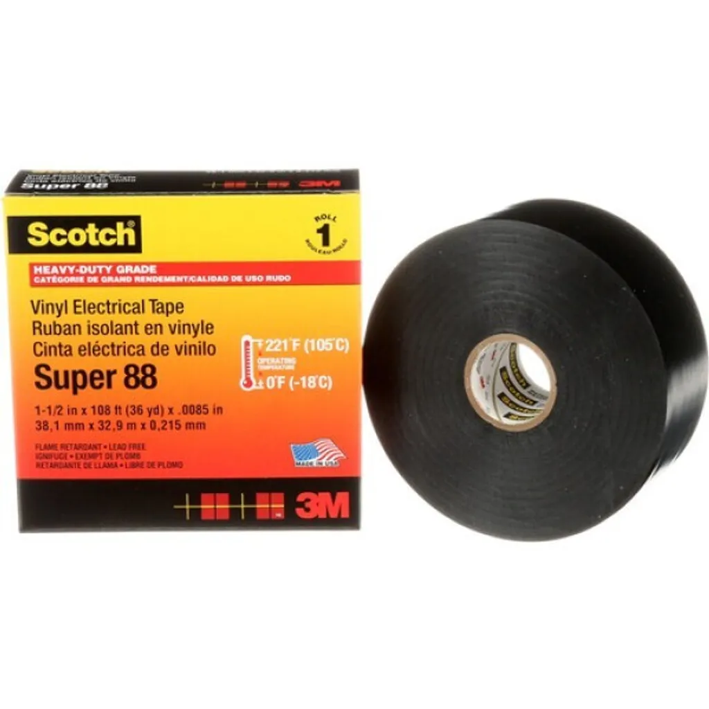 Ruban Isolant 3M Super 88 Large 38mm Résistant Températures Extrêmes