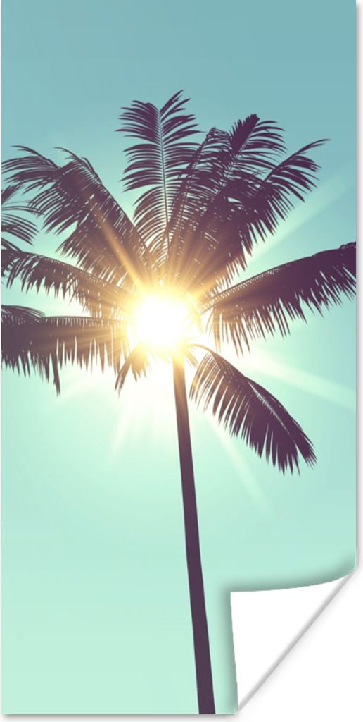 MuchoWow Poster Palmen - Sommer - Sonne 60x120 cm - Wandschmuck