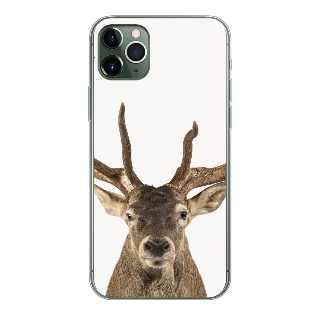 MuchoWow Handyhülle Schutzhülle Hülle für iPhone 11 Pro Max Hirsche - Tiere - Geweih - Kinder - Jungen Silikon Softcase Handy Hülle - Schutz