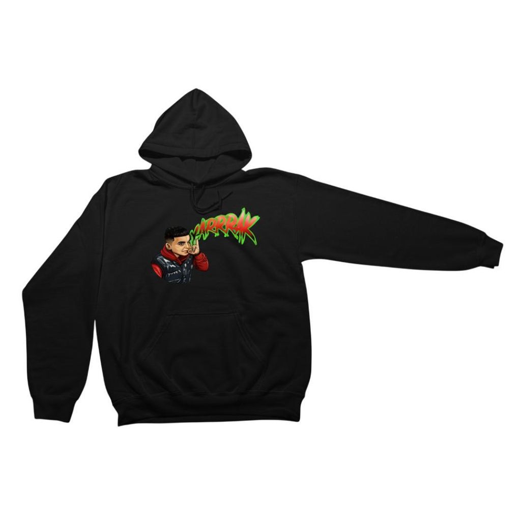 Agaamuza YARRAK Streetwear Schwarz - Größe M Tiktok Urban Fashion Comic-Print Uni Kapuzenpullover Streetstyle Lässiger Kapuzen Hoodie Pullover