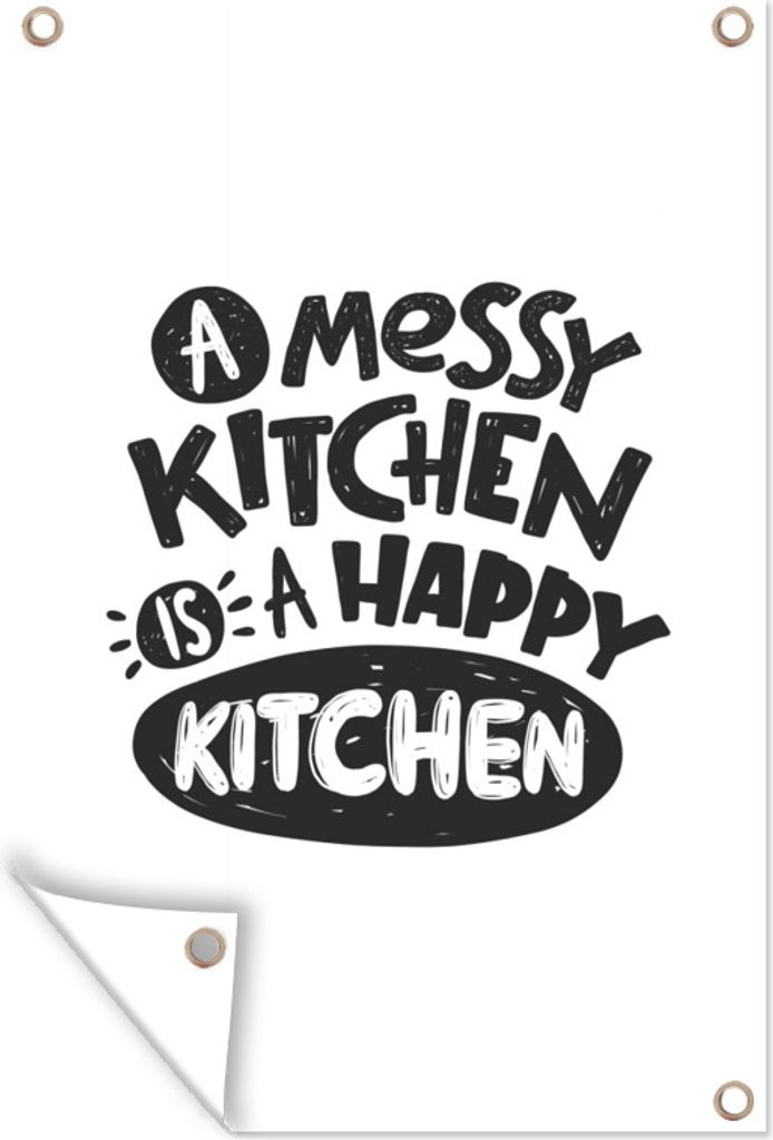 MuchoWow 40x60 cm Outdoor-Poster Gartendeko Sichtschutz Garten Poster für den Garten Kochen - Zitate - Küche