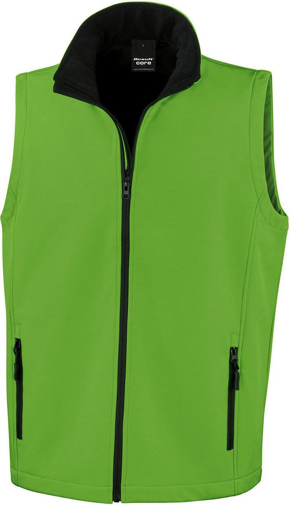 Result Core R232M | Herren Soft Shell Bodywarmer / Wasserabweisend, atmungsaktiv - Farbe: Vivid Green/Black - Größe: 3XL