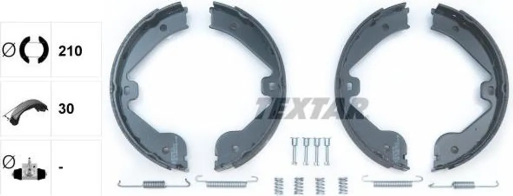 TEXTAR 91062400 Set ganasce freno, freno di stazionamento OE 7L0698525 compatibile con Touareg, Cayenne, Classe R, Classe M, Classe GL, Range Rover, Q7