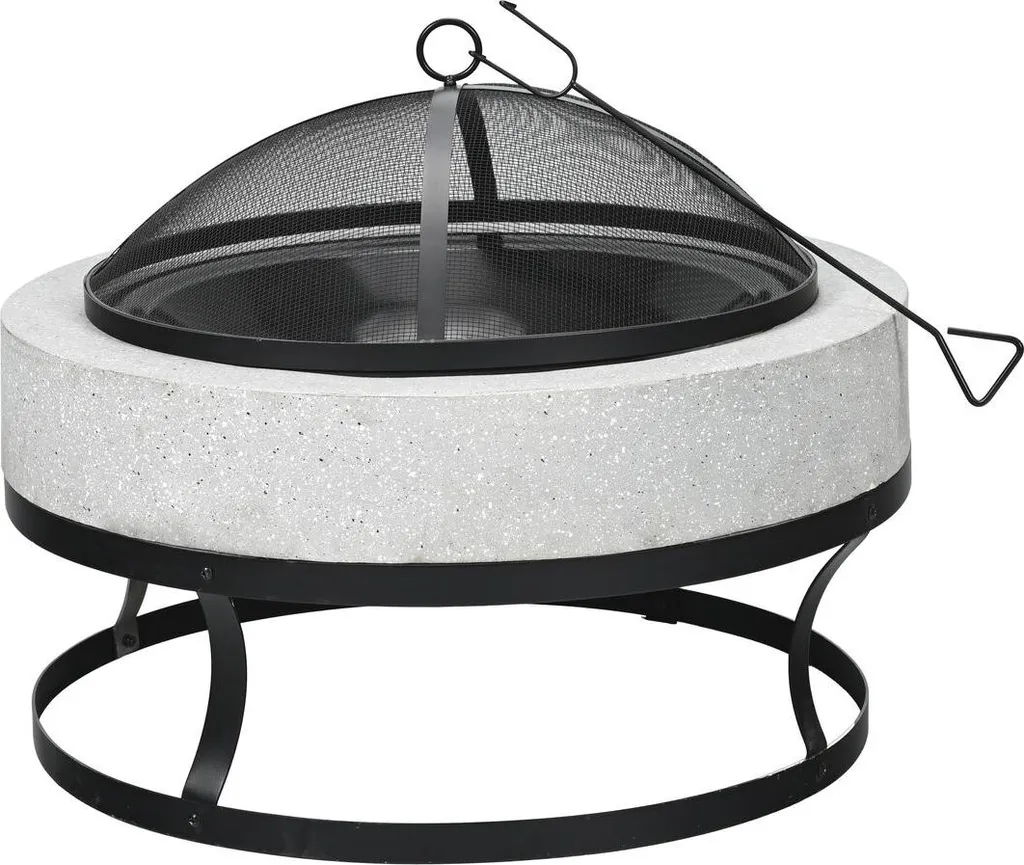 Brasero Torro en pierre naturelle blanche 70cm - Design haut de gamme