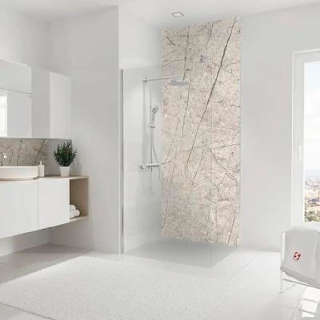 Duschrückwand SCHULTE DecoDesign Marmoroptik Marmor-Greige Softtouch 255 x 125 mm D19012254 853