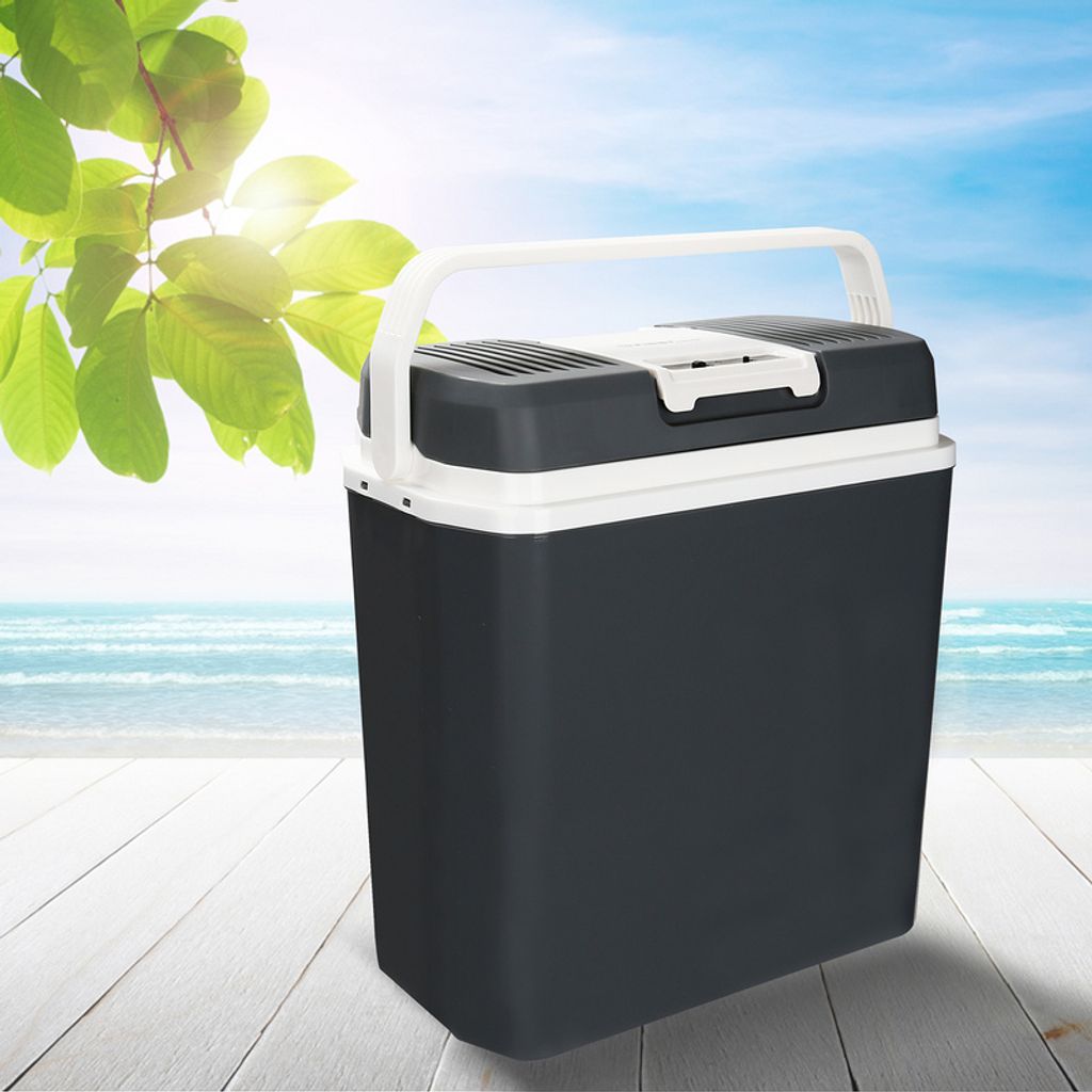 Jiubiaz 24 Liter Kühlbox KÜHLT und WÄRMT Elektrische Thermobox Auto Kühlbox 12V 230V Mini-Kühlschrank für Auto und Camping Grau