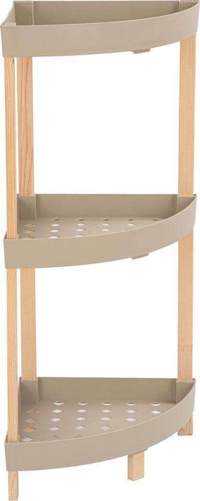FixWood 3-lagiges Holz-Eckregal – platzsparender Organizer – FixWood – 75 x 44 cm – einfache Montage ohne Werkzeug