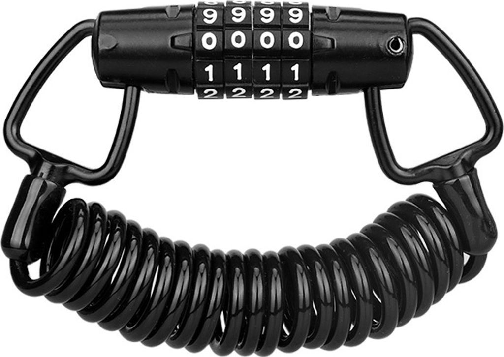 INF 4-stelliges Schloss für Motorradhelme Schwarz