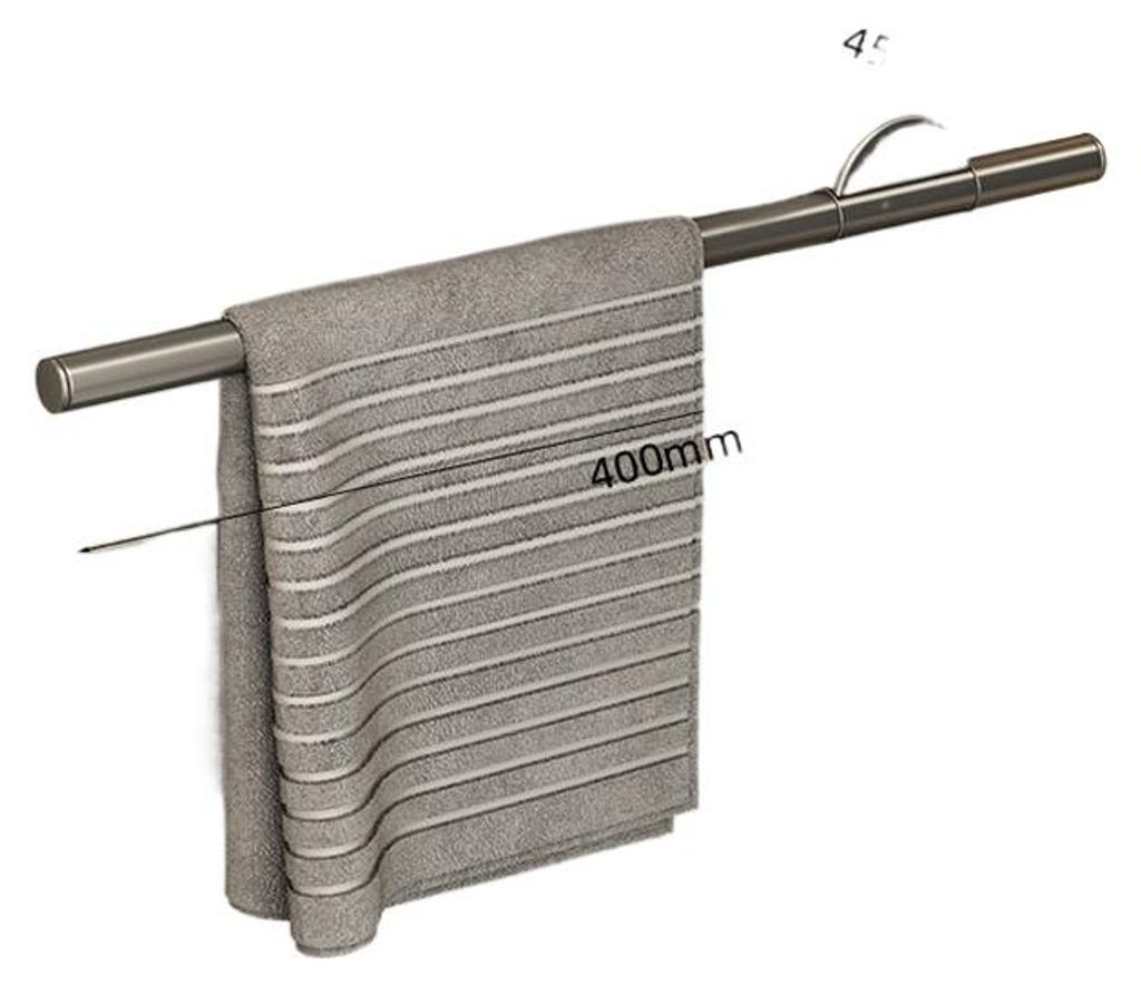 Handtuchhalter fürs Badezimmer ohne Bohren – minimalistischer Handtuchstangenhalter in Gunmetal-Grau, 40 cm