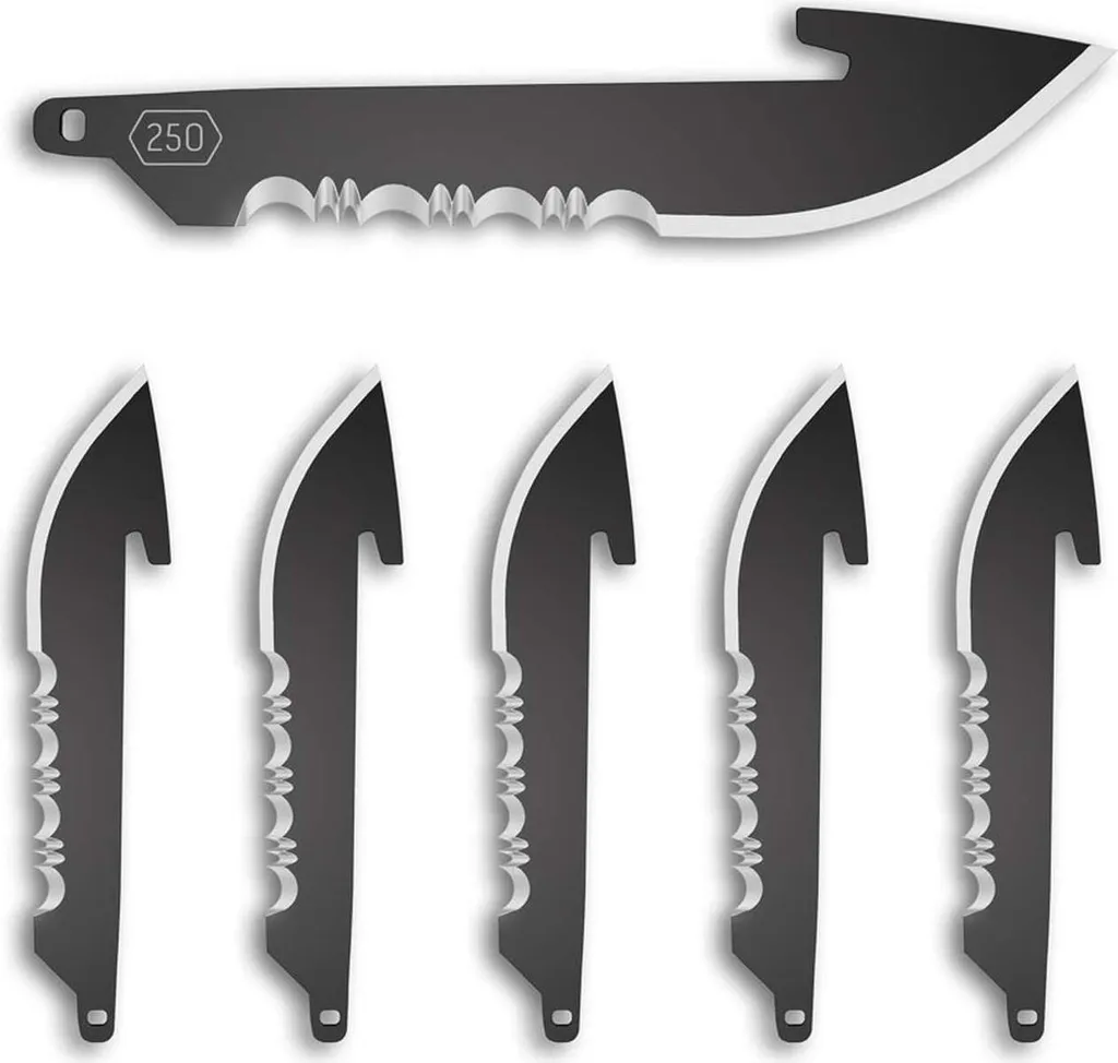 Pack 6 Lames de Chasse 2.5'' Serrated Outdoor Edge pour le Terrain