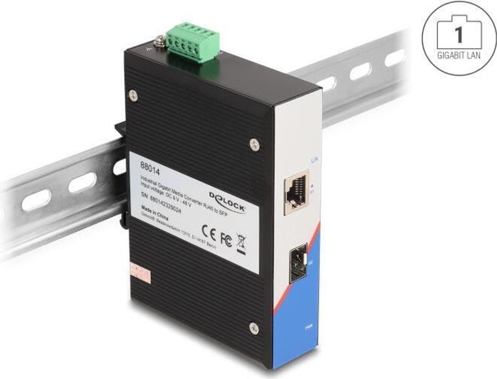 DELOCK Industrie Gigabit Medienkonverter RJ45 zu SFP