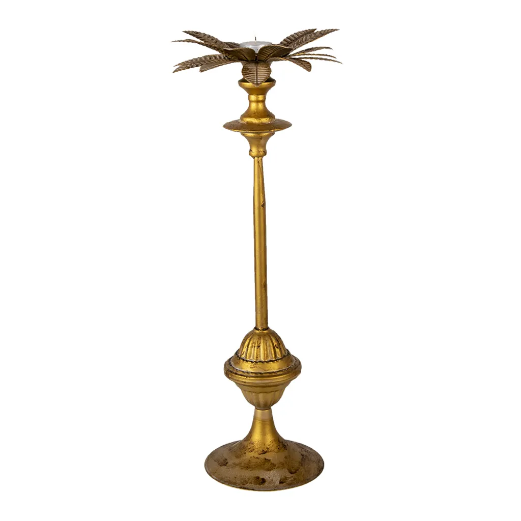 Candelabro Ferro Oro Ø 22x54 cm Clayre & Eef | Stabilità e Qualità