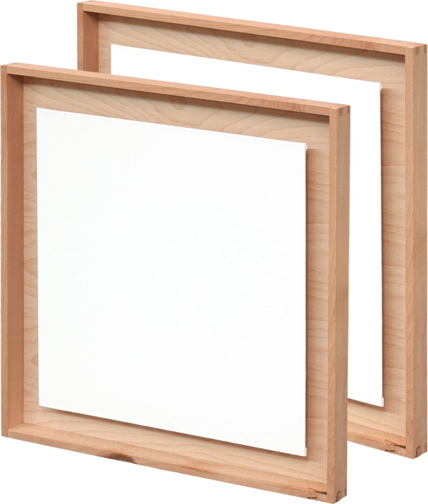 2x SCHWEBENDE MALPLATTE MIT RAHMEN 50x50 cm | Maler Set