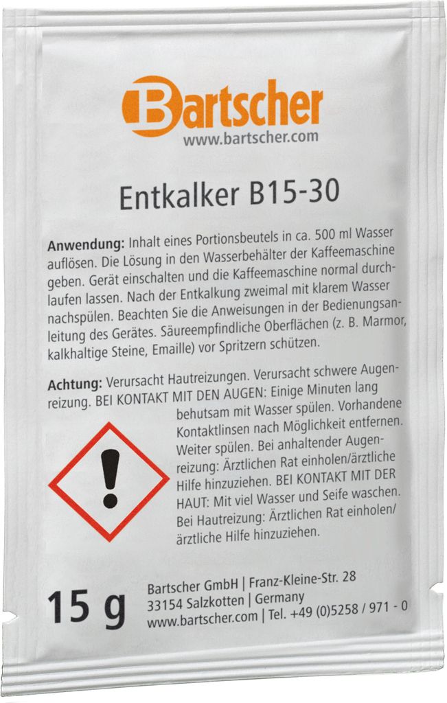 Bartscher Entkalker B15-30, 1 Karton (30 Beutel à 15 g) Produktbild 