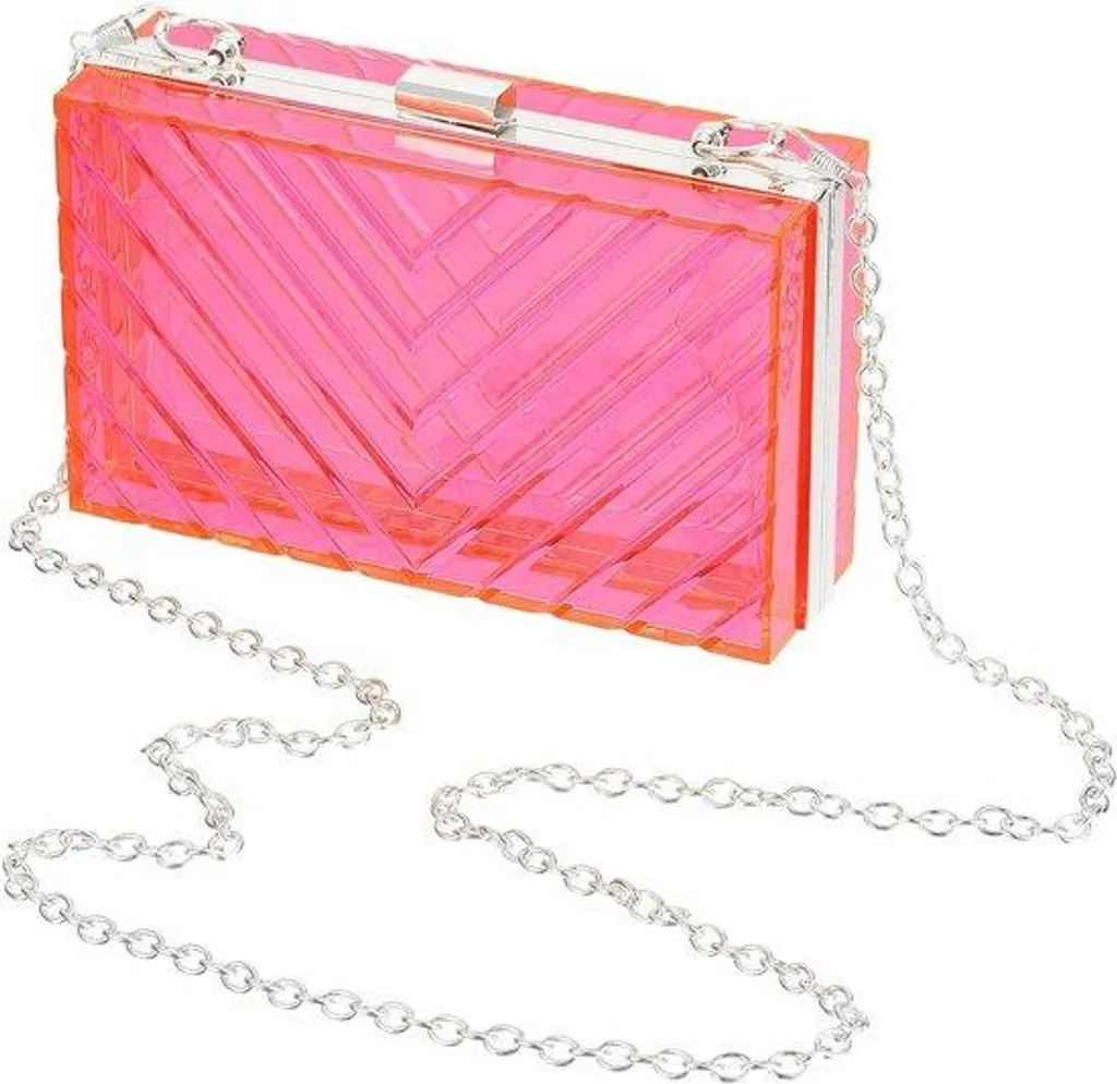 Sac à main rose argenté pour femme avec chaîne élégante pour le bureau