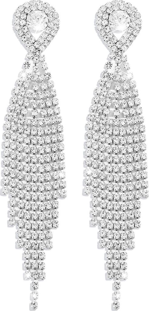 1 Paar Blattform Quaste Ohrringe Funkelnder Strass Vintage Elegante Frauen Mädchen Fransen Baumeln Ohrringe Modeschmuck Zubehör Geschenk