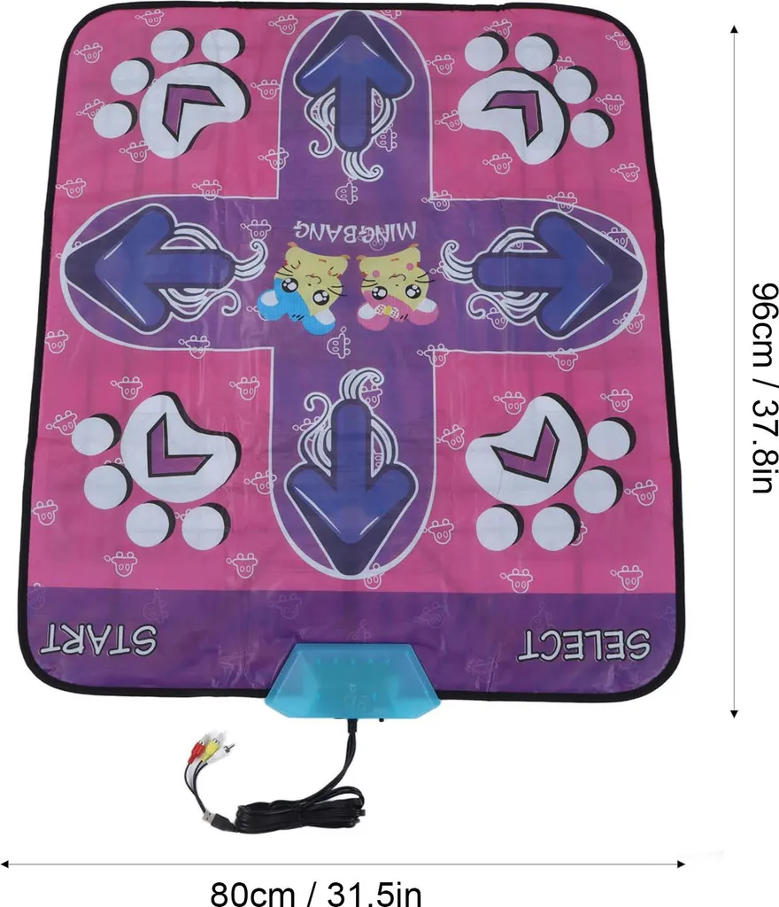 Tapis de danse interactif HD avec interface AV et éclairage LED intégré