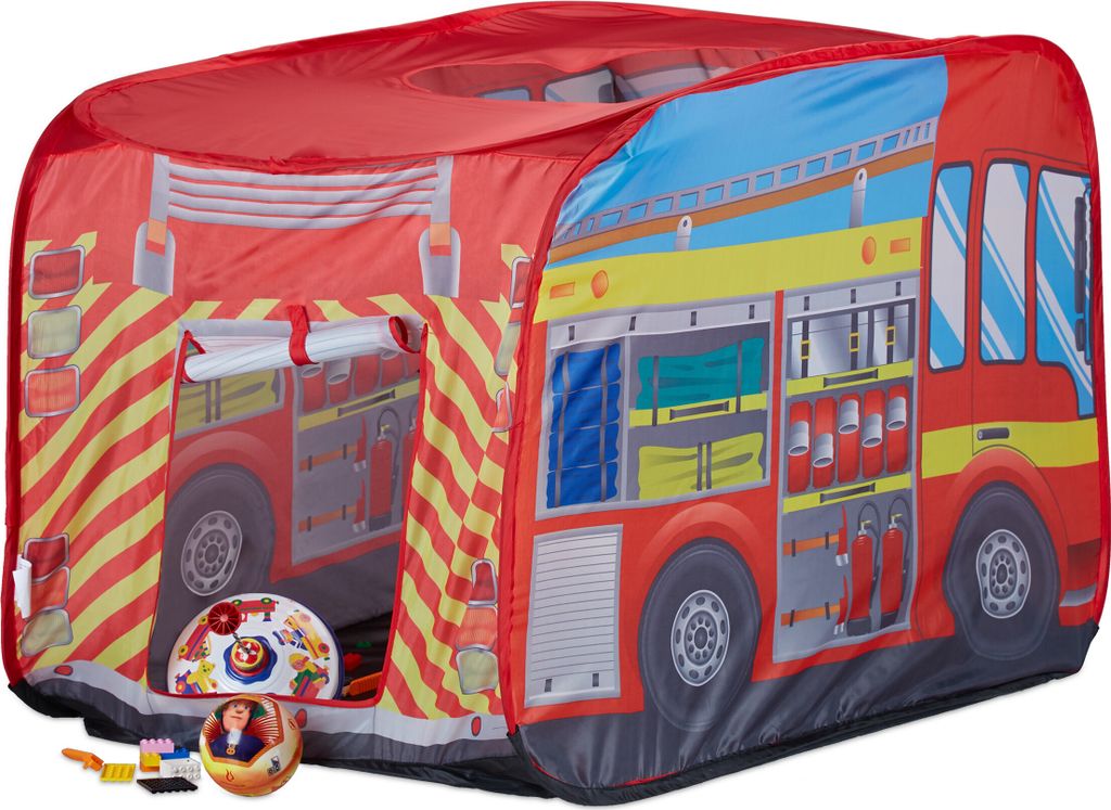 relaxdays Spielzelt Feuerwehr für Kinder