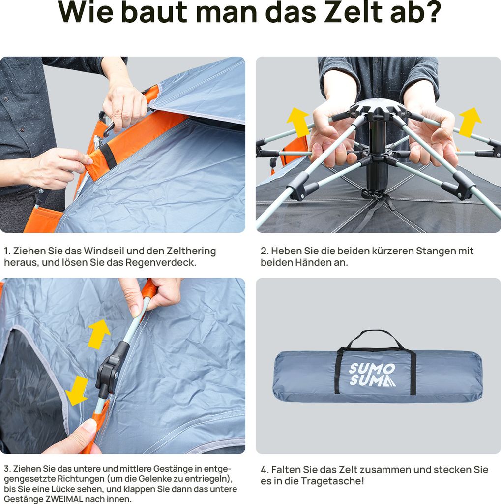 Sumosuma Campingzelt wasserdicht für 4 Personen, Produktbild 11