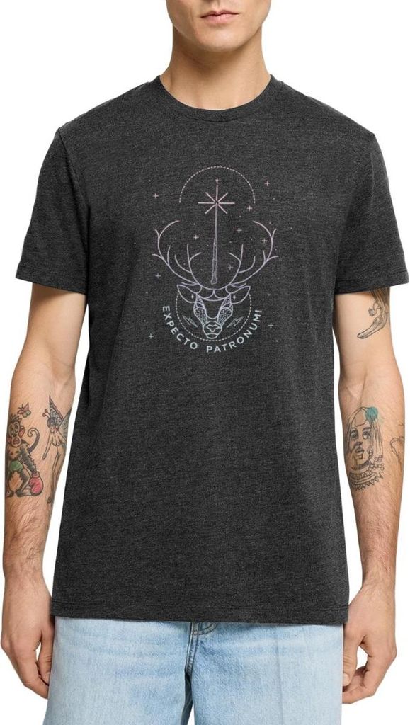 Spreadshirt Harry Potter Hirsch Expecto Patronum Männer Premium T-Shirt, XXL, Anthrazit meliert