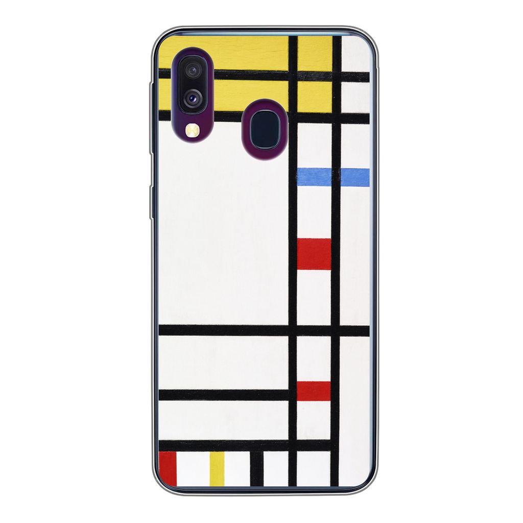 MuchoWow Handyhülle Schutzhülle Hülle für Samsung Galaxy A40 Place De La Concorde - Piet Mondrian Silikon Softcase Handy Hülle - Handy-Tasche