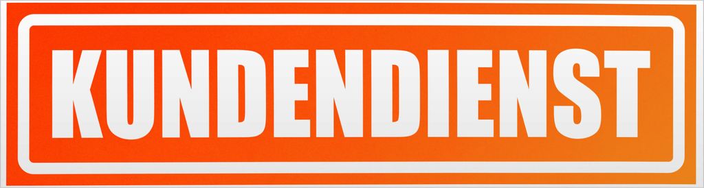 Kiwistar Kundendienst invertiert Magnetschild Schild magnetisch - 30cm Neonorange - Magnetfolie für Auto PKW Kfz