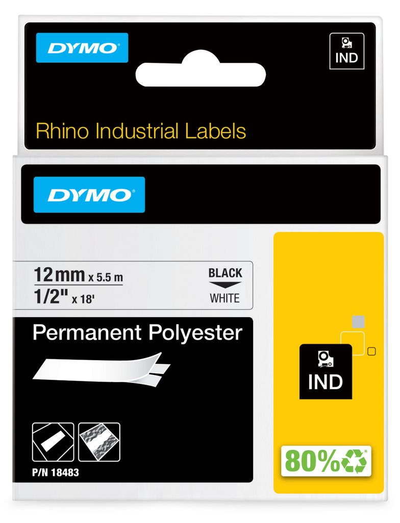 DYMO 18483 nastro per etichettatrice Nero su bianco Immagine del prodotto 