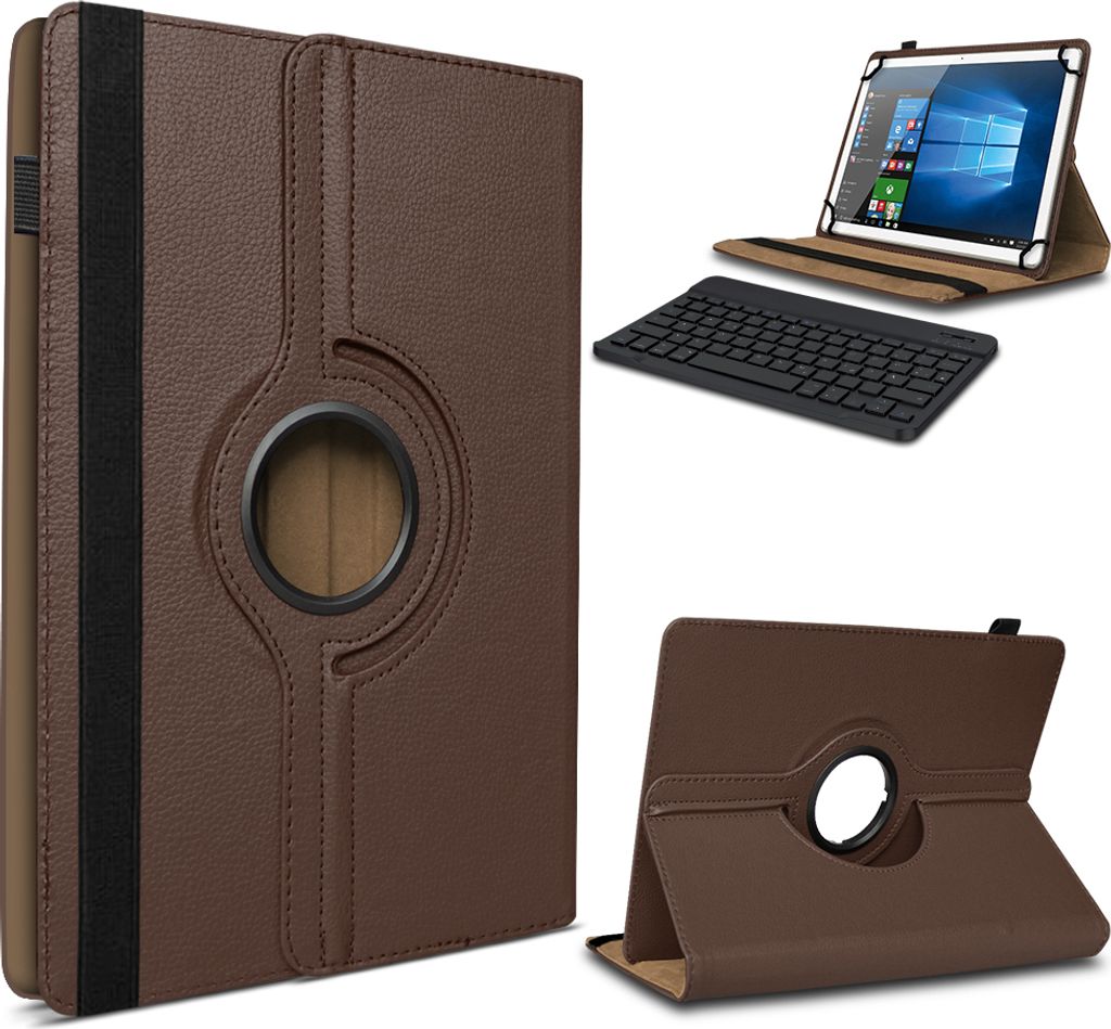 Tablet Hülle Tastatur Tasche für Lenovo Tab M10 FHD Plus Schutzhülle Bluetooth, Farbe:Braun