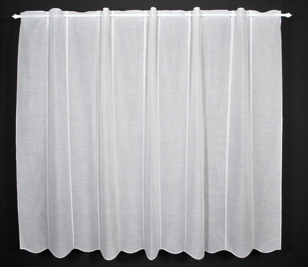 Gardinen Kranzusch Scheibengardine in schlichter Käseleinenoptik 160x128 cm H/B weiß Bistrogardine Vorhang Küche 1er Pack