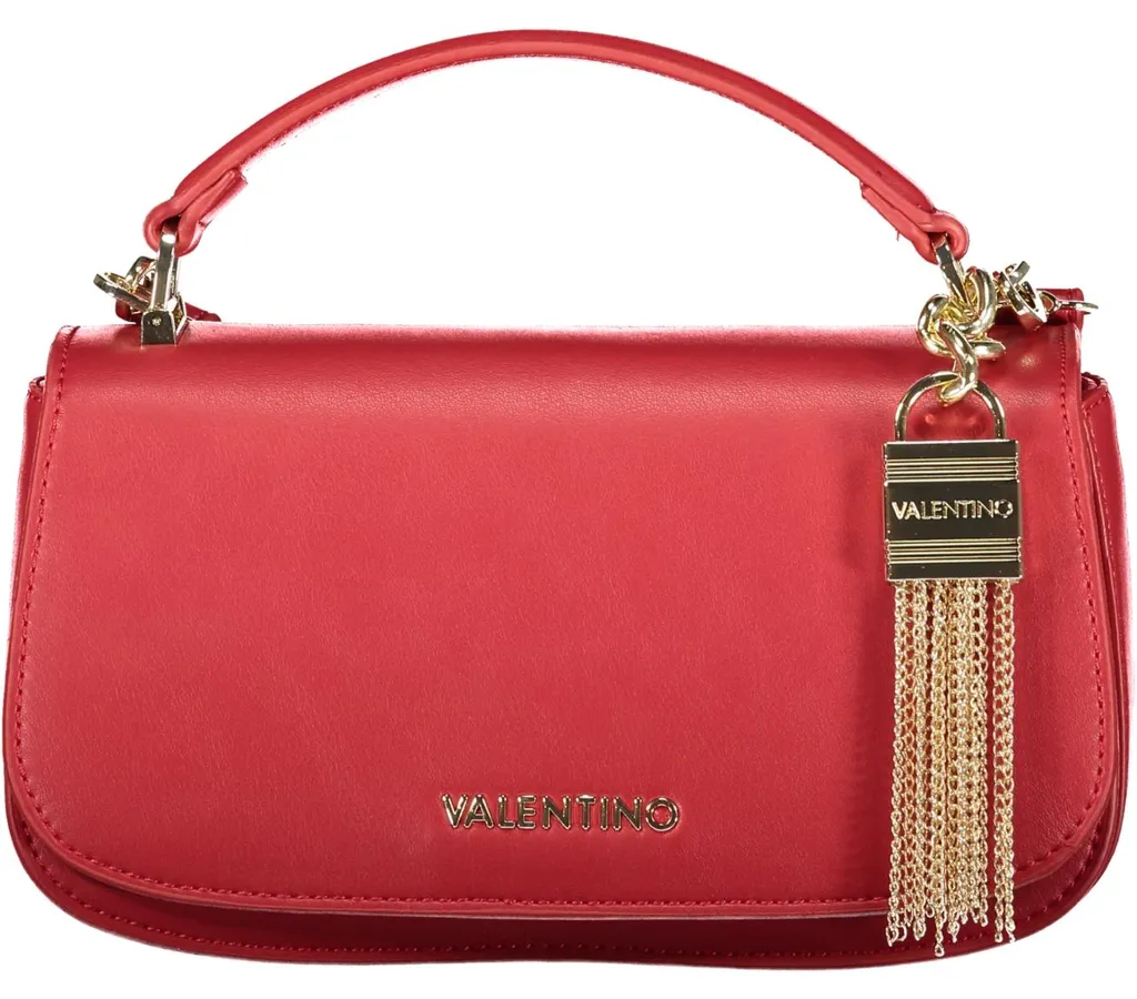 Sac à main rouge élégant pour femme avec poignée et détails contrastés