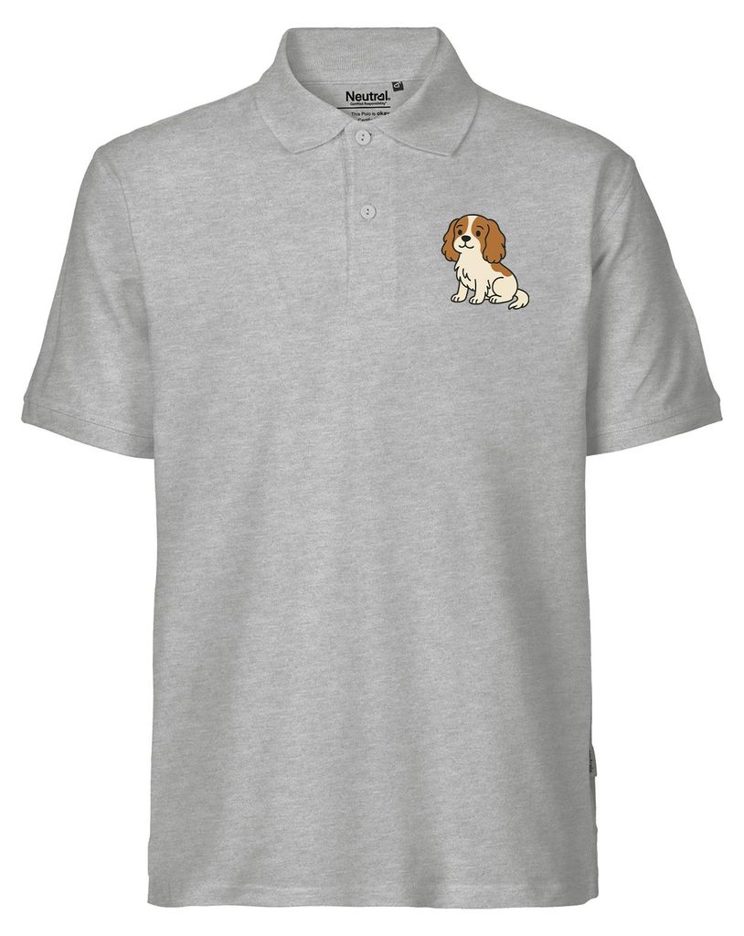 Huuraa Herren Polo Shirt Cavalier King Charles Spaniel Cavie Comic S Sport Grey Bio Baumwolle Fairtrade Poloshirt Geschenkidee