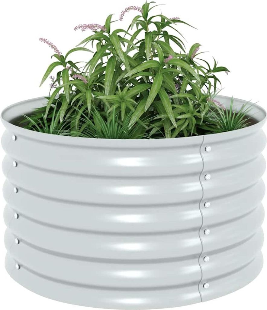 VidaXL Lit Surélevé De Jardin Jardinière Bac à Fleurs Pot De Plantes Lit De Plantation Balcon Extérieur 240x40x45 Cm Acier Galvanisé Argenté