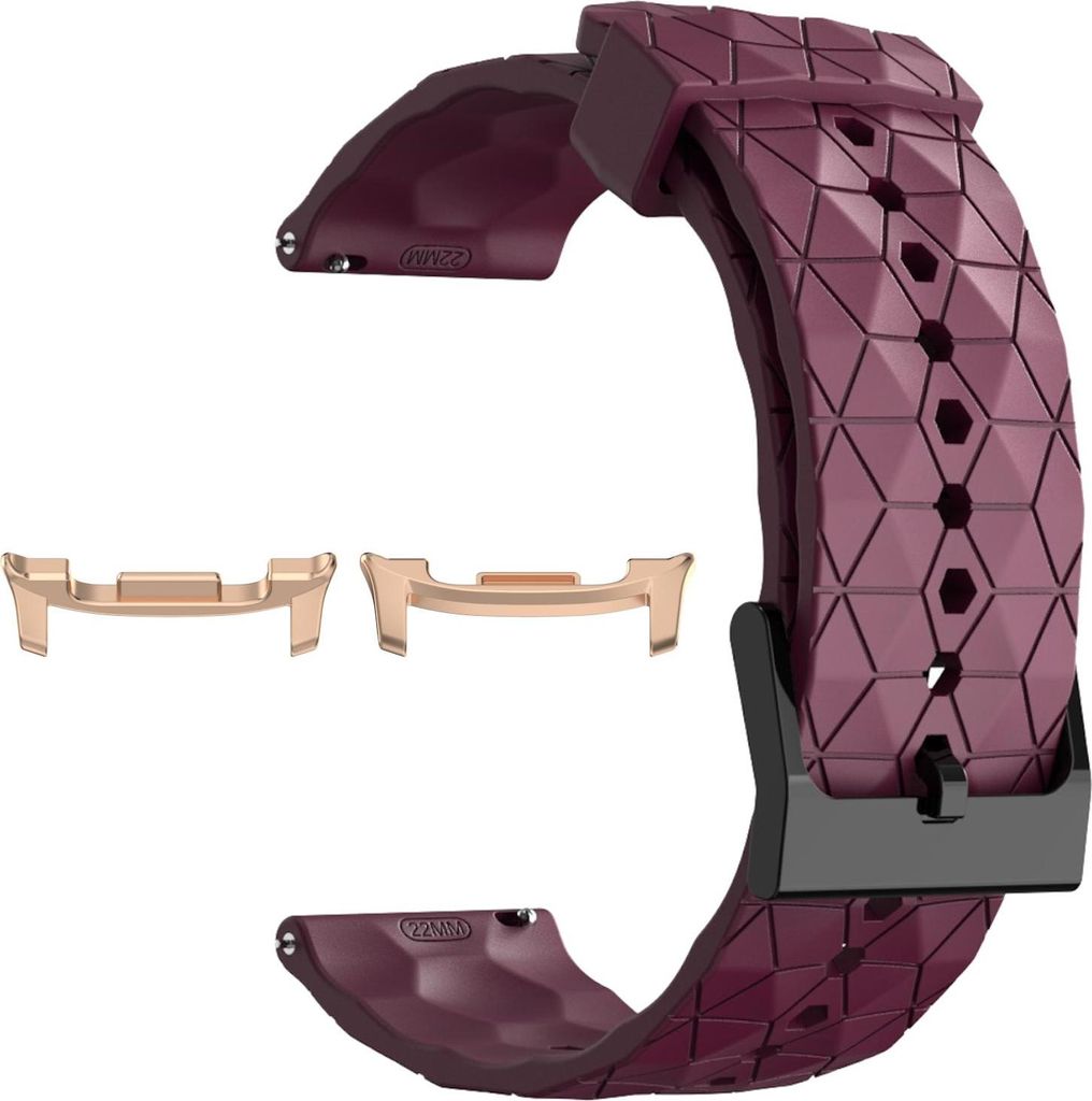 Für Samsung Galaxy Watch 8 / 8 Classic / Ultra 2 Silikon Fußball Design Ersatz Arm Band Weinrot