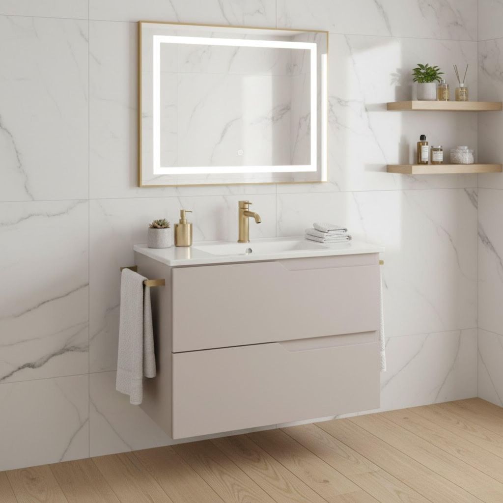 RODAN | Waschbeckenunterschrank - Beige Matt - 60 cm